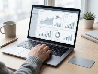 Person reviewing finances and using a credit card to build credit history in Canada